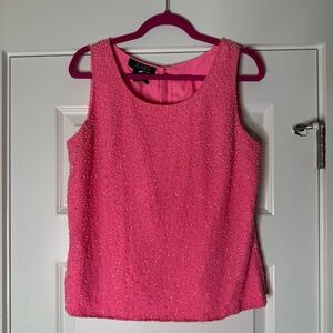Vintage Bubblegum Pink Beaded Pearl Shell Top